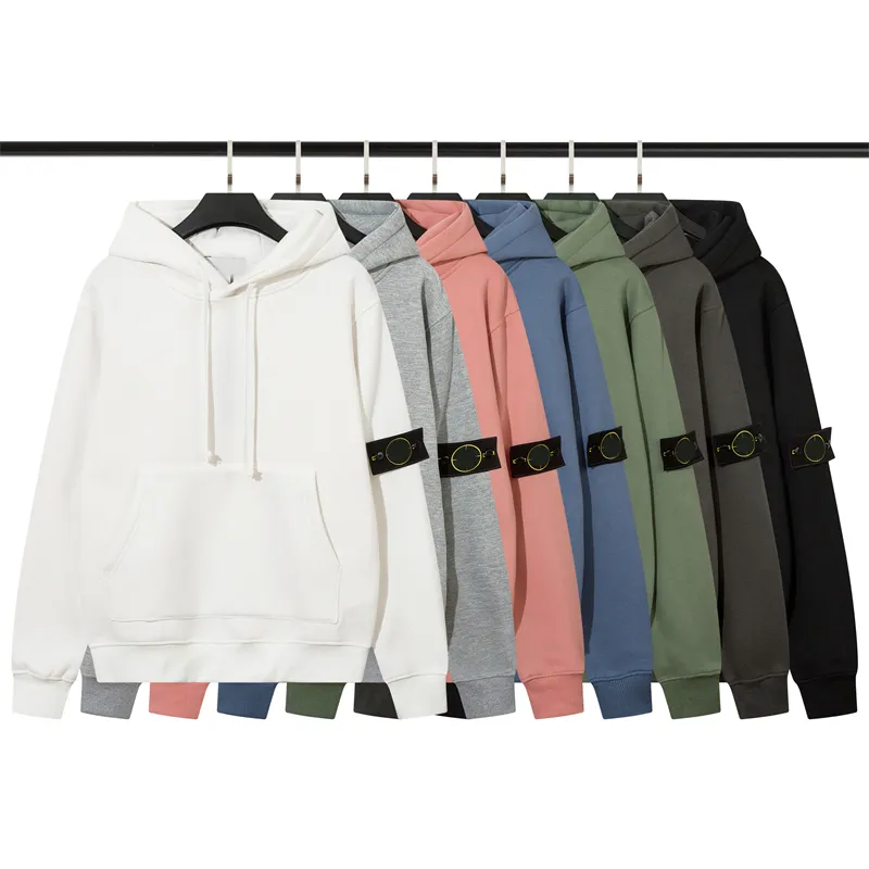 Men Stones Islands Sweatshirt Jumper Add Fleece To Thicken Hoodie Long Sleeve Pullover Women Casual Couple Loose Embroidered Armband Hoody High Quality Size M XXL From 48 89 DHgate