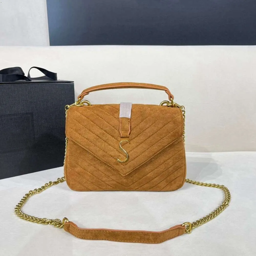 Bolso bandolera de diseñador de bolsos de lujo para mujer Nueva cadena con textura de gamuza esmerilada Bolso de un solo hombro moderno y versátil Bolso cruzado Sobre Mensajero