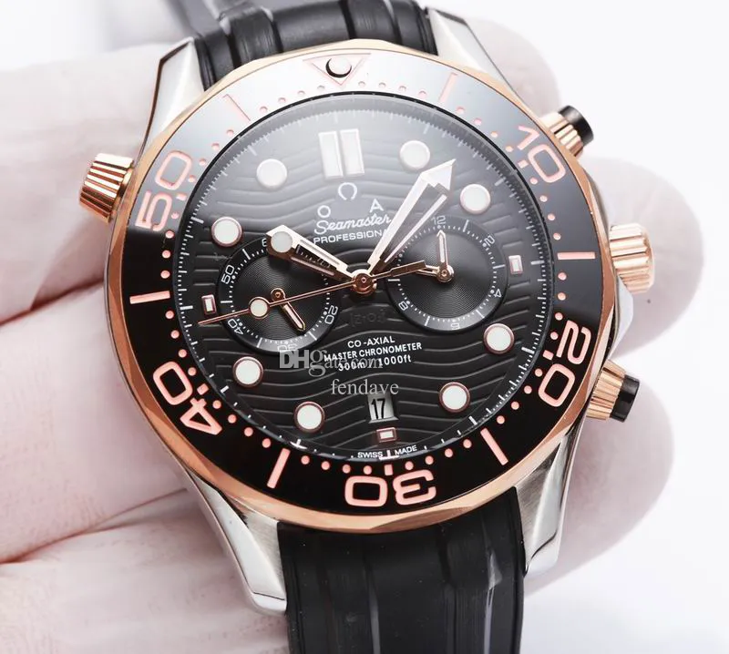 DHgate 5A Omega Seamaster Diver 300M Mens Automatic Watch Steel Case Rubber Strap Self Winding Movement Luxury Designer Wristwatch for Men and Women Watches