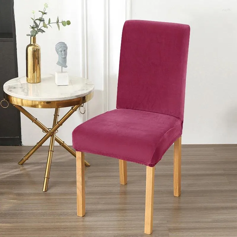 Housses de chaise en velours pour salle à manger, housses extensibles en peluche douce, lavables et amovibles, protection Parsons