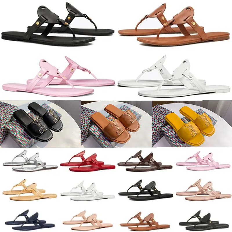 2024 Sandals di spedizione gratuita sandali top women sandals scarponi Miller Slides in pelle nera flip flop lussuose moca