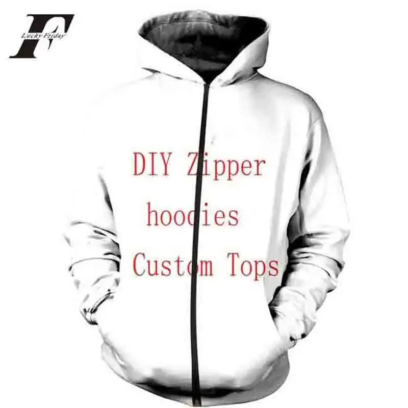 Anpassad hoodie 3D -tryck DIY Anpassad design Kpop Herrkläder Hip Hop Sweatshirt Hoodies Casual dragkedja Hooded 231229