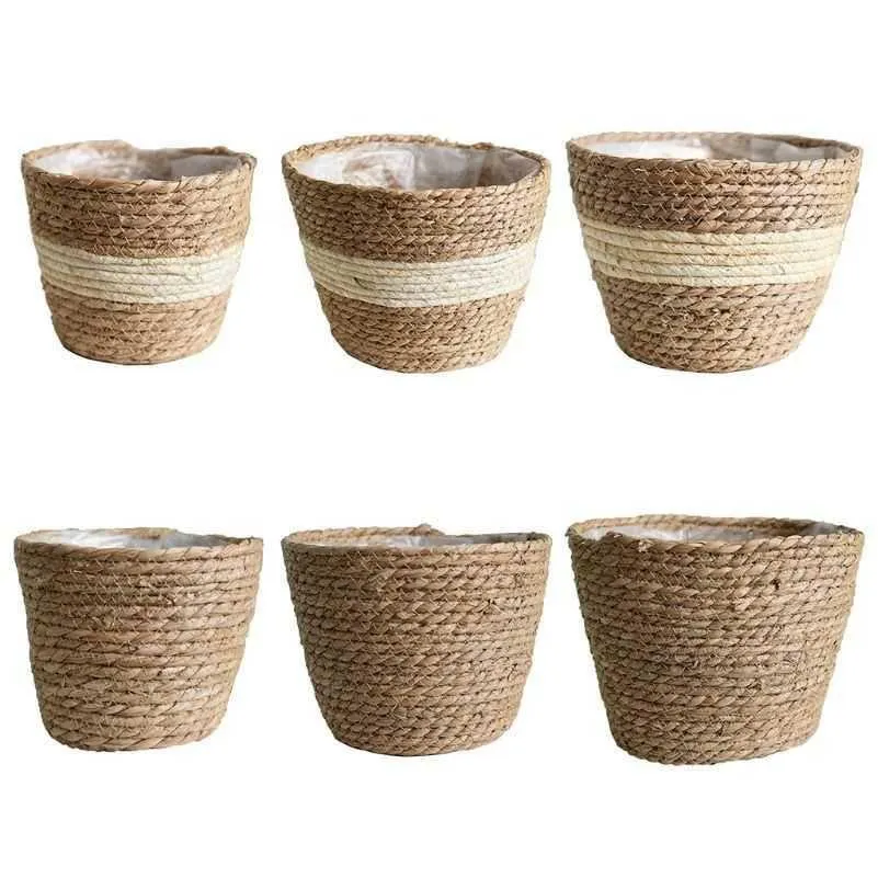 Planters Pots Nordic Handmade St Storage Basket Indoor Outdoor Flower Pot Plant Container Home Living Room Bedroom Decoration 2106 Dhltx