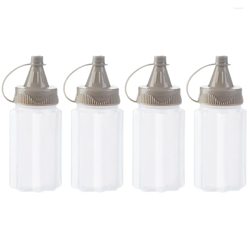 Dinnerware Sets 4 Pcs Salad Dressing Dispenser Barbecue Seasoning Bottle Squeeze Bottles Kitchen