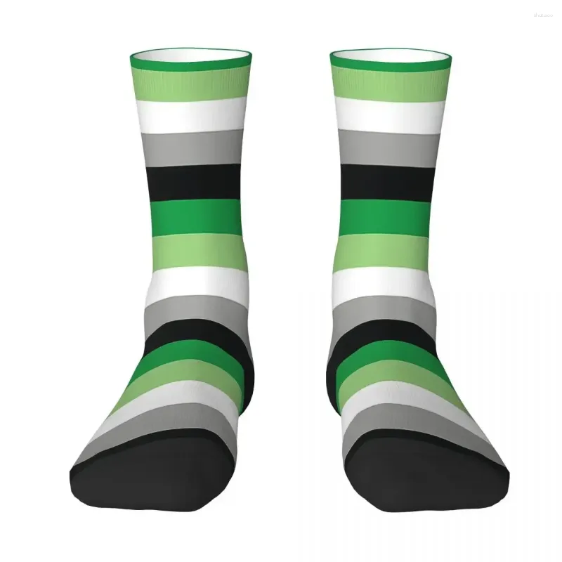 Chaussettes pour hommes toutes saisons, bas d'équipage, drapeau de fierté aromatique, Harajuku, décontracté, Hip Hop, longs accessoires pour hommes et femmes, cadeaux