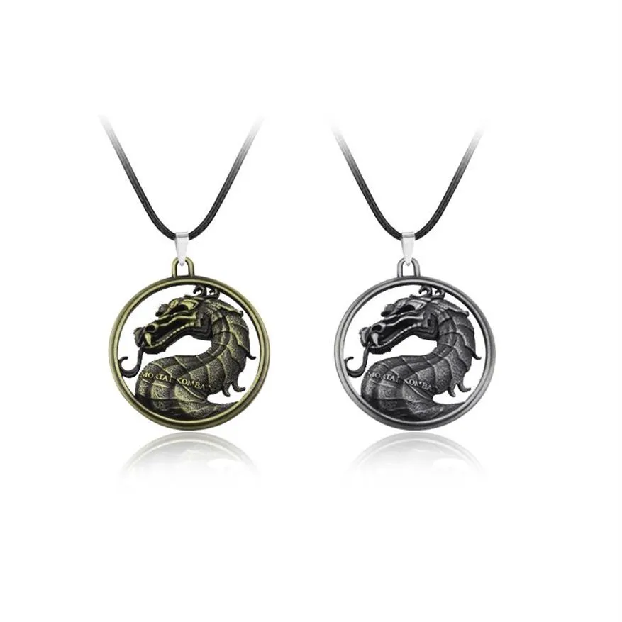 Collier Mortal Kombat dragon vintage pendentif film jeu vidéo bijoux hommes femmes 242u