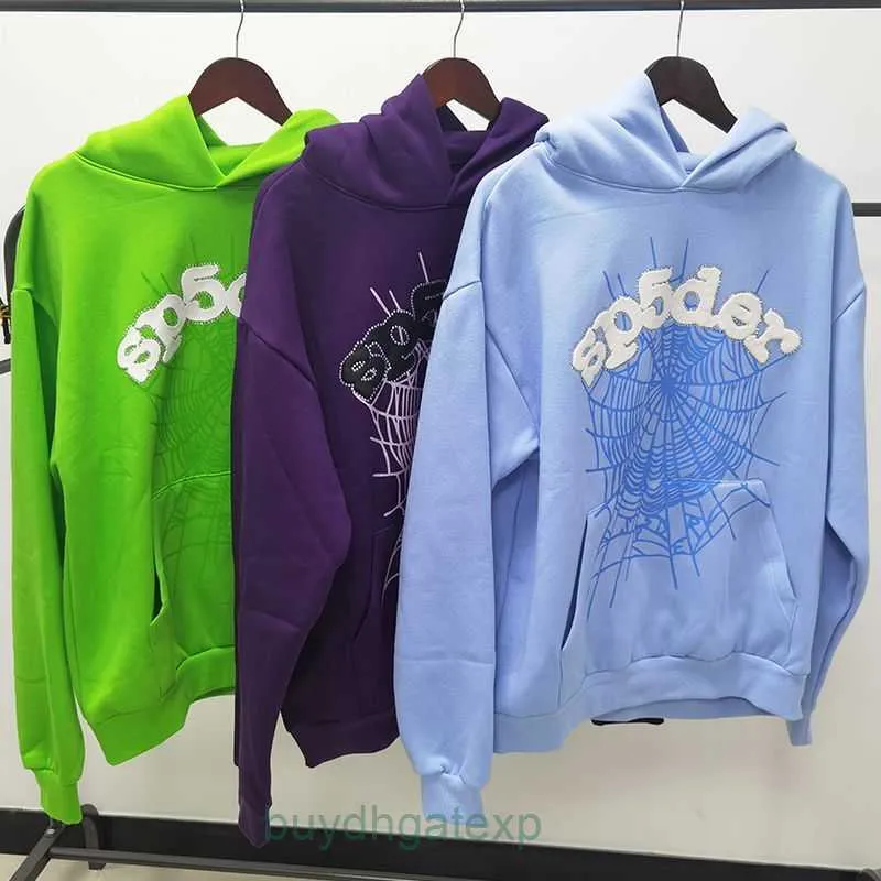 7gyf herrtröjor tröjor spot spider spindel web diamant skum spindel web höst/vinter sammet förtjockad trendig hoodie tröja