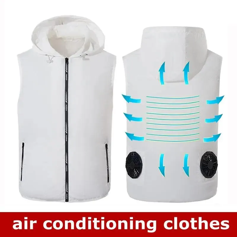 Waistcoats Women air conditioning clothes Fan Cooling Vest Sun Protection Clothing Fishing Hunting Clothes Quick Dry Skin Windbreaker