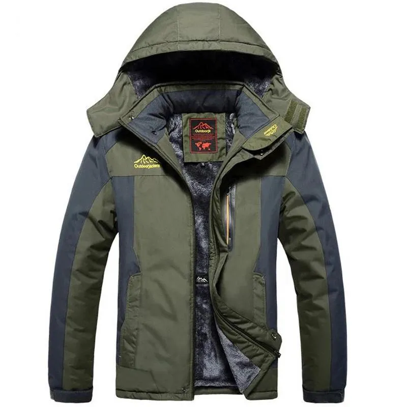 Jackets Winter Thicken Fleece Hiking Jackets Men Outdoors Waterproof Military Parkas Mens Windbreaker Hunting Mountaineering Rain Jacket