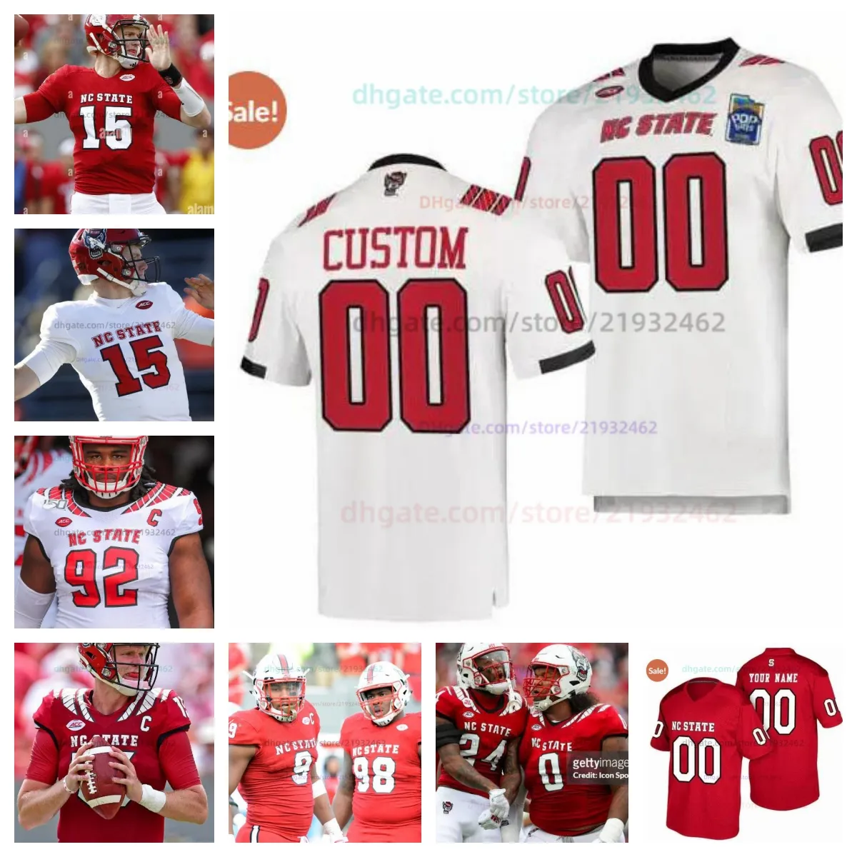 Personnaliser NC State Payton Wilson Wolfpack Maillots de football NCAA College Julian Caden Fordham Gris Hommes Femmes Jeunes tous cousus Lex Thomas 13 Ethan Rhodes Lesane