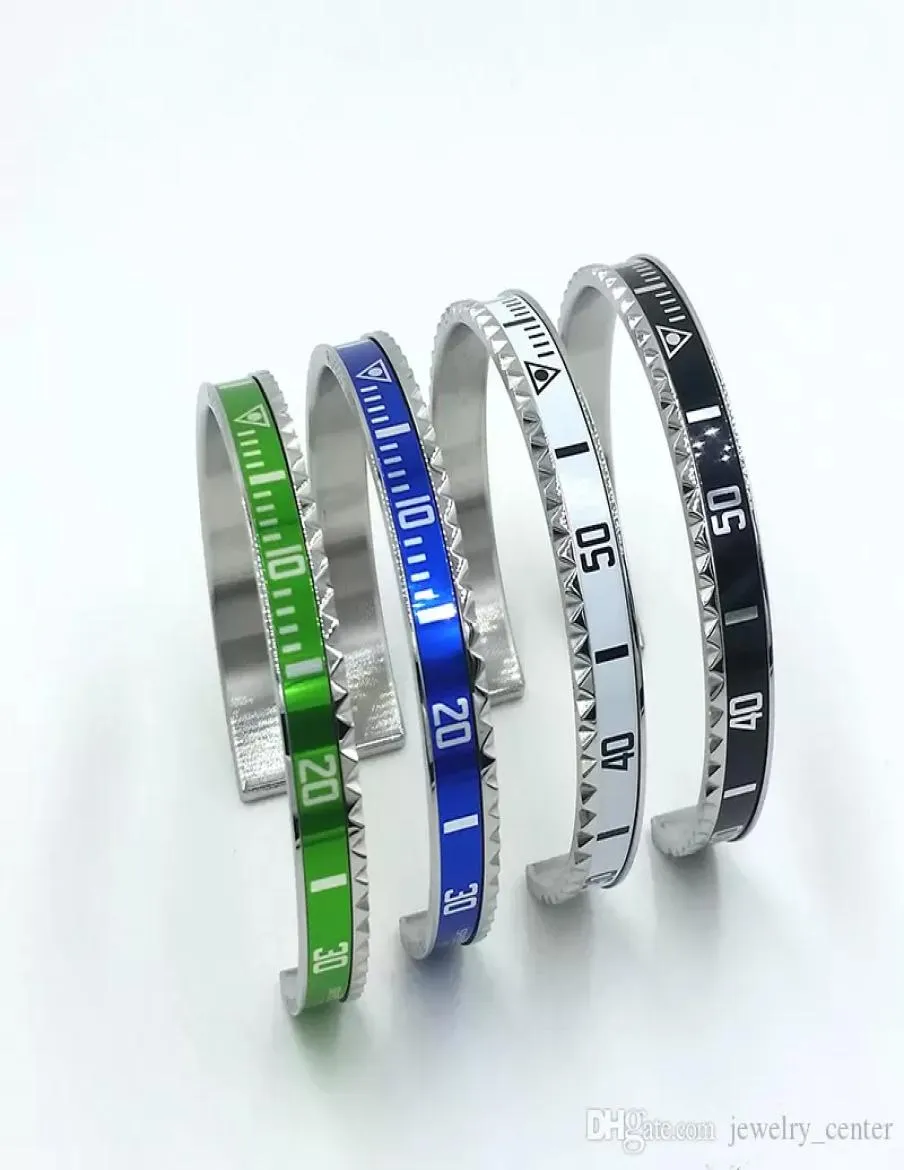 4 cores design clássico pulseira para homens de aço inoxidável manguito velocímetro pulseira moda men039s jóias com varejo p2669413