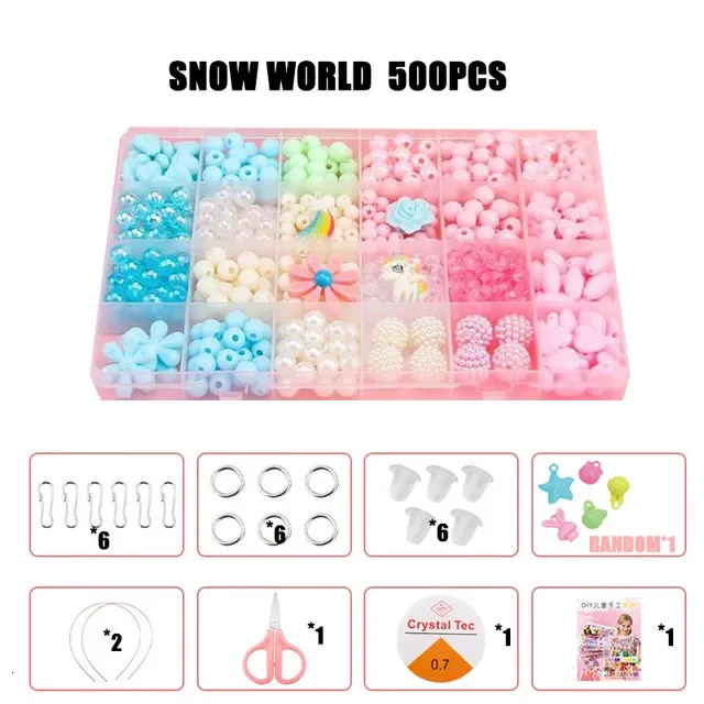Kit Perles Acrylique Pour Bracelets - 750 Perles, Fils, Ciseaux, Créativité Illimitée