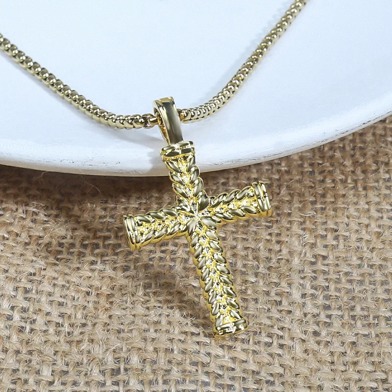 Collier Vintage en cuivre, pendentif croix, Punk, boîte à bijoux, chaîne, cadeau de fête d'anniversaire pour hommes et femmes