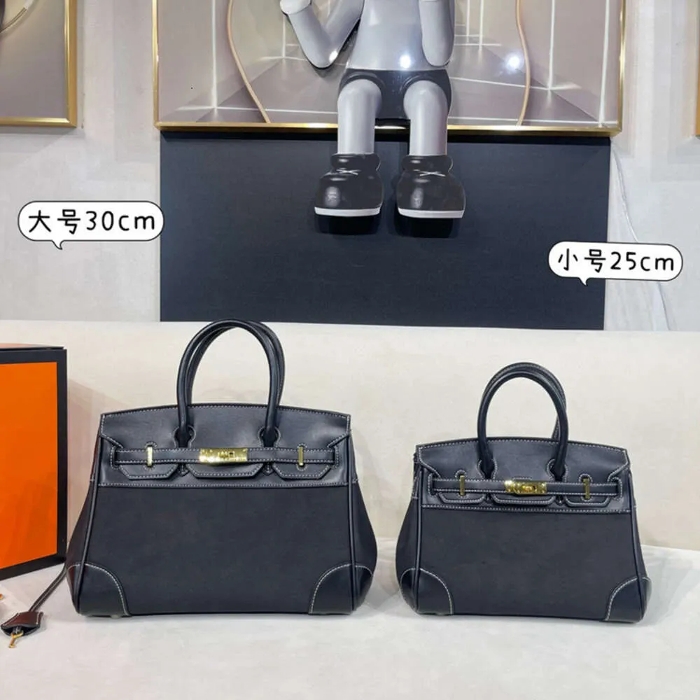 DHgate Suede Leather Birkin Handbag for Women Shoulder Tote Crossbody Designer Purse with Gold Button Bags Luggage Accessories