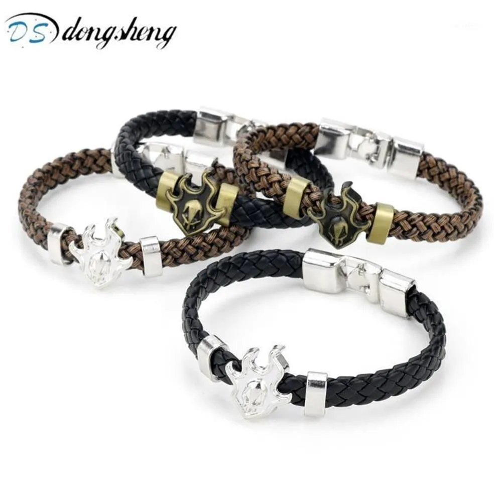 Link Chain Dongsheng Anime Jóias Tecer Bleach Pulseiras Preto Bronze Pulseira De Couro Pulseira Para Mulheres Homens Cosplay Lembrança Rop222K