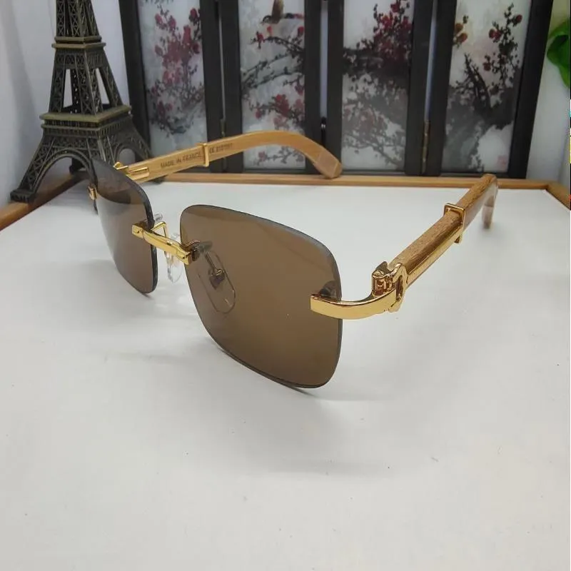 Summer Sunglass Designer Woman Sunglasses Man Unisex Fashion Carti Buffalo Horn Glasses Retro Silver Gold Metal Tea Wood Bamboo Frame Ey