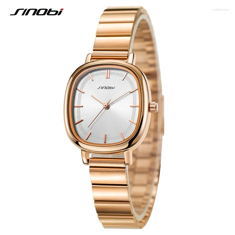 Wristwatches Relogio Feminino SINOBI Golden Woman's Watches Fashion Casual Ladies Quartz Top Brand Elegant Women's Clock