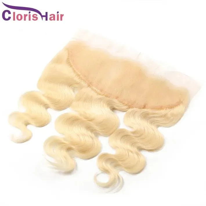 Closures Platinum Blonde 13x4 Lace Frontal Closure Peruvian Virgin Body Wave Human Hair 613 Blonde Full Frontals Piece Cheap Wavy Top Closu