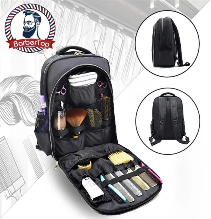 Barbertop Salon Barber Hairdressing Storage Bage Beauty Makeupツール大容量バックパック多機能旅行バッグ220727815413