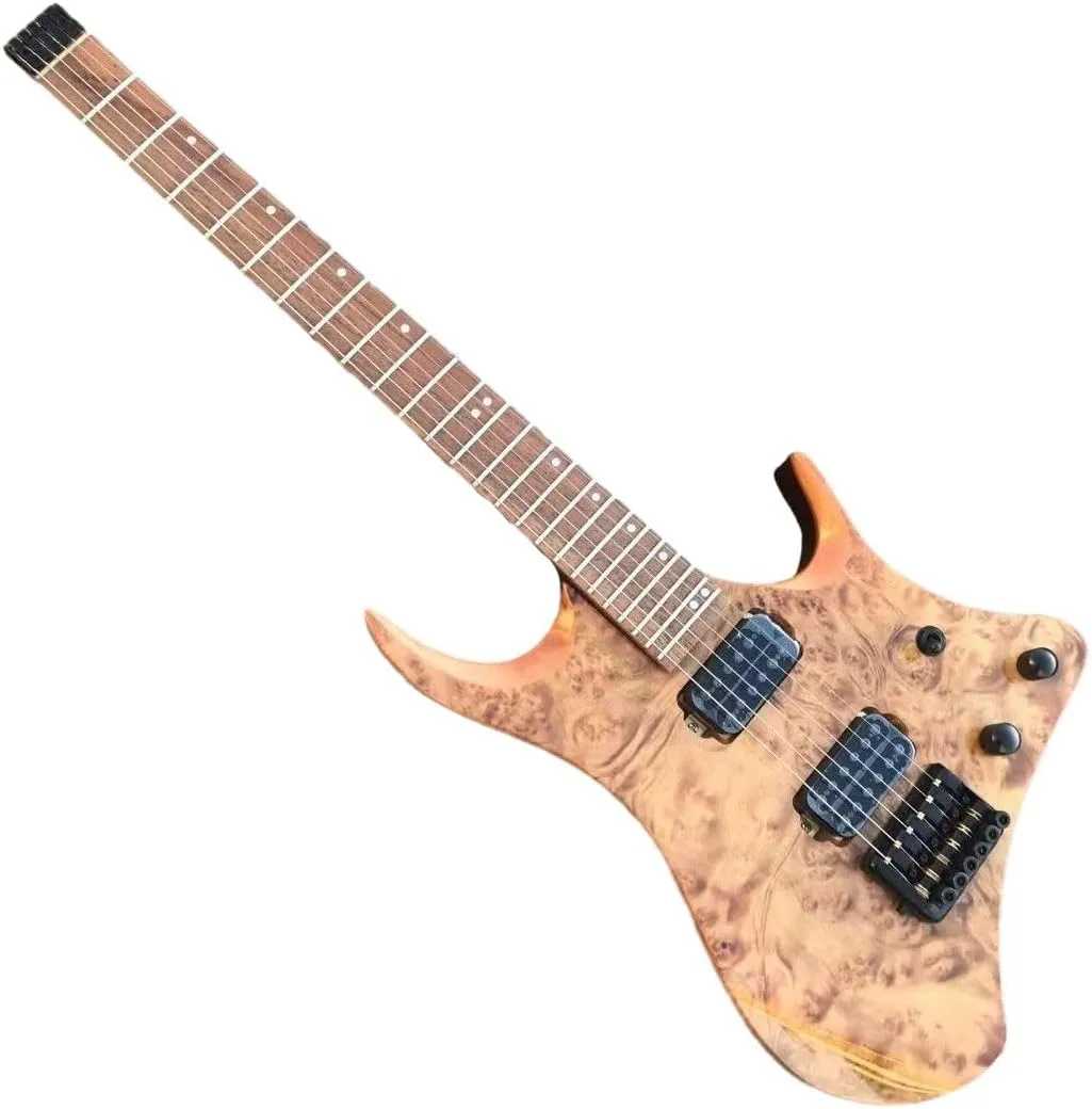 アップグレードヘッドレスエレクトリックギター6ストリングメープル