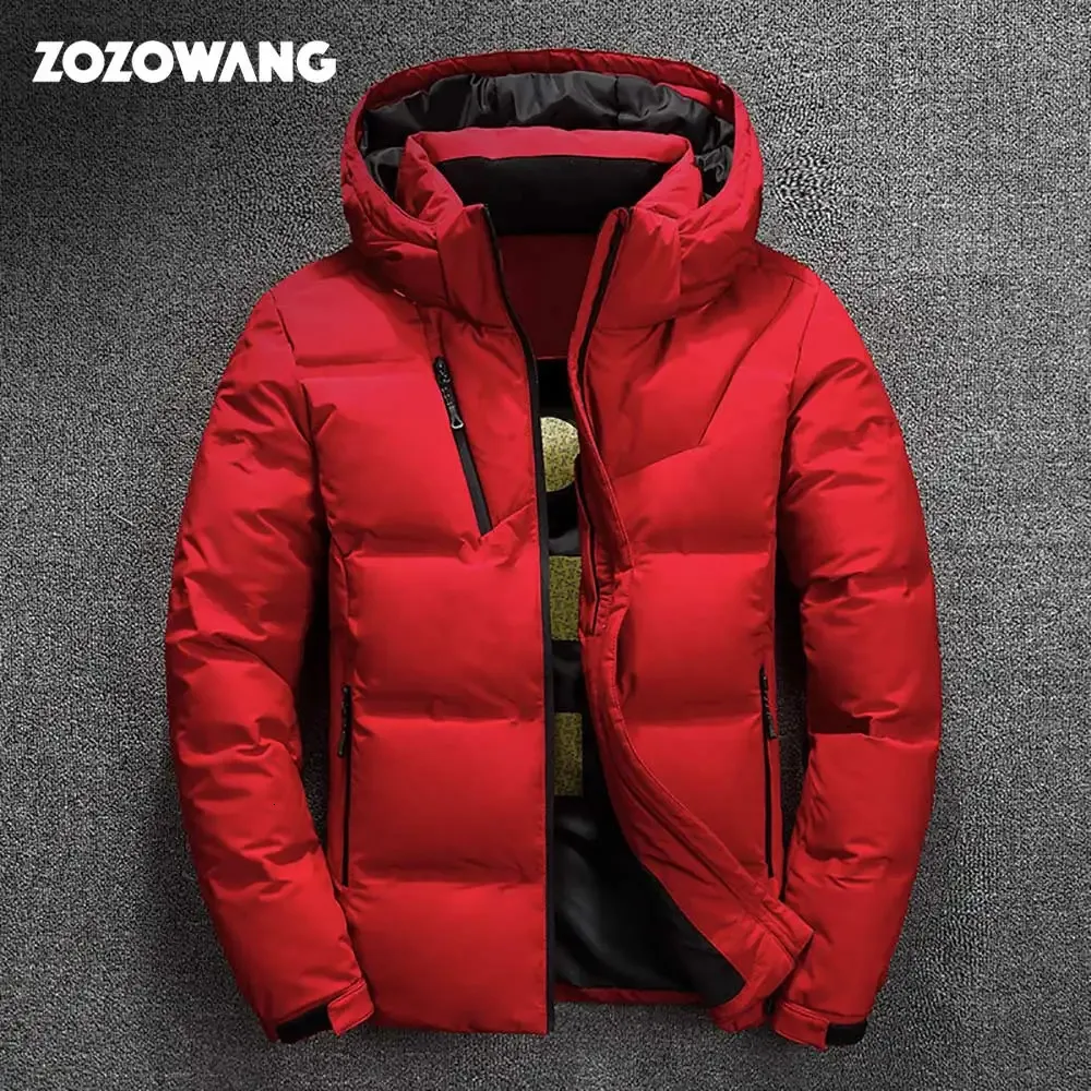 ZOZOWANG High Quality White Duck Thick Down Jacket Men Coat Snow Parkas Male Warm Hooded Clothing Winter Down Jacket Outerwear 231229