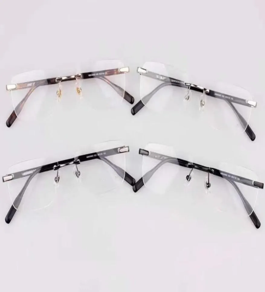 Brand Designer Men Optical Glasses Frame Spectacle Frame MB0088 Black Mens Rimless Eyeglass Frames for Man Gold Silver Gun Colors 5259165