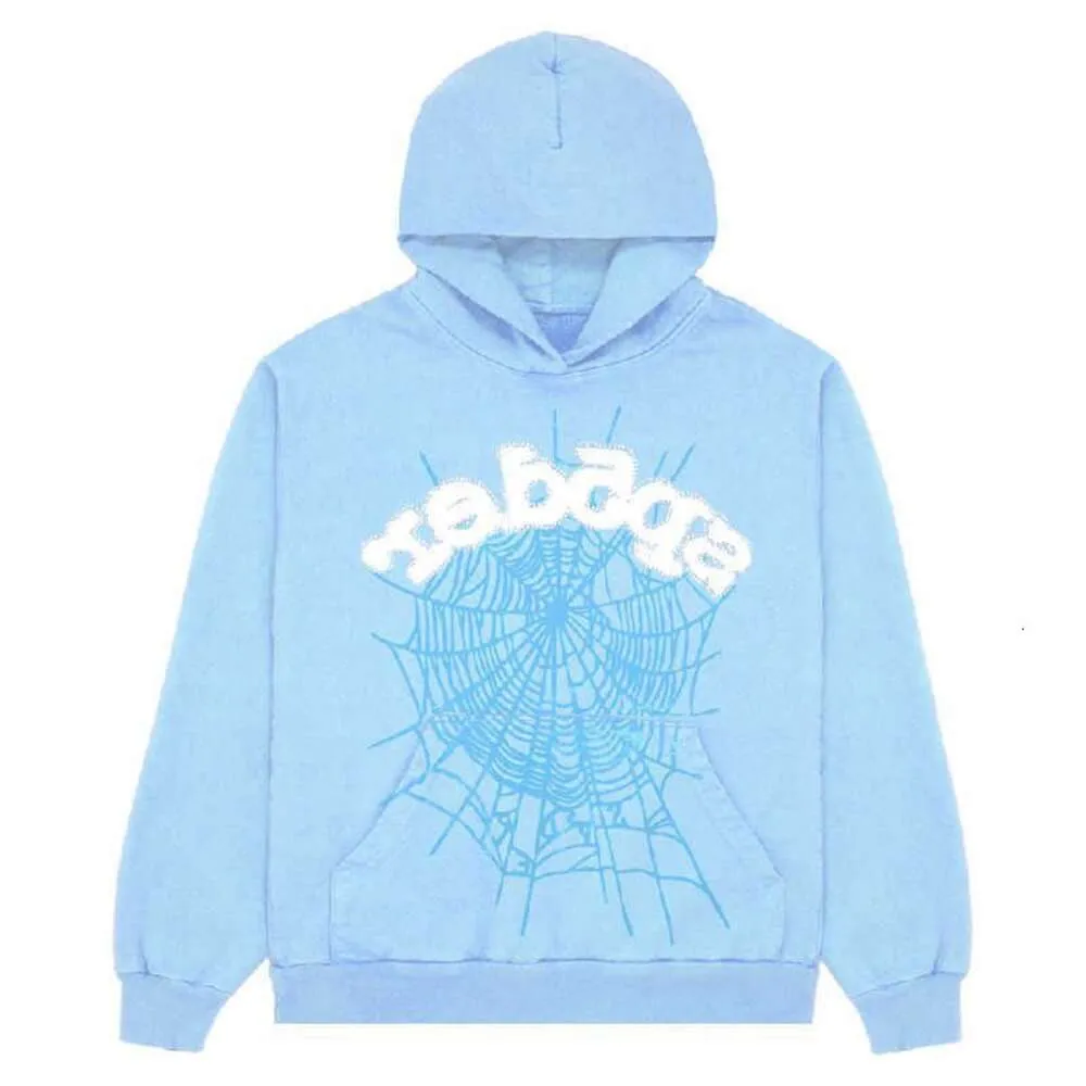 Sweats à capuche pour hommes New Sky Sp5der Hommes Femmes 1 Hip Hop Young Thug Spider Sweat à capuche dans le monde entier 555555 Sweatshirts Imprimer Pull à capuche Light Blu Grossiste