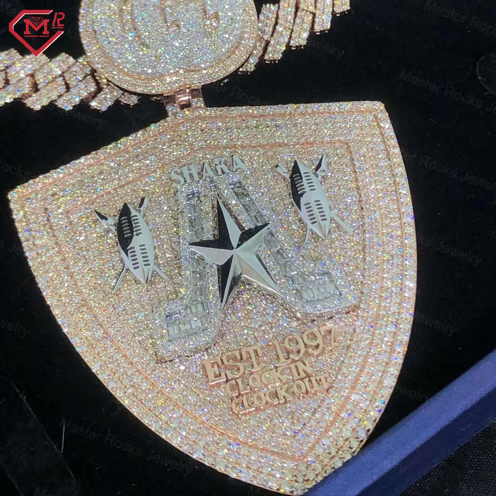 Master Rocks Jewelry Hip Hop VVS Iced Out Sterling Sier Custom Moissanite Pendant