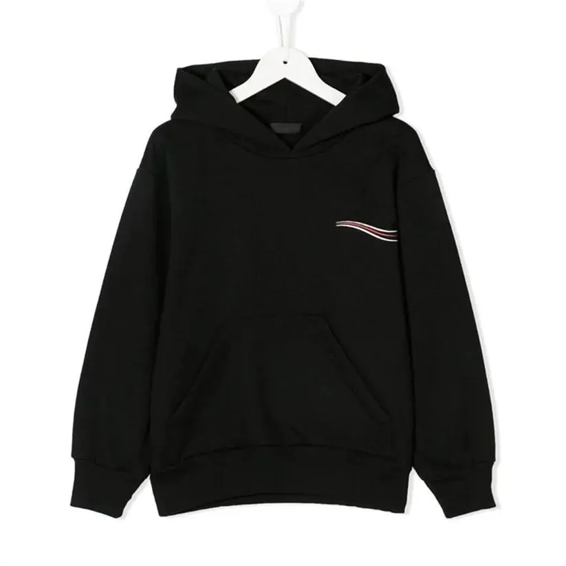 Moletons preto designer marca crianças inverno hoodies engrossar velo luxo bebê menino meninas roupa de rua roupas para adolescentes moletom 220115