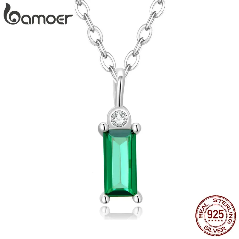 Collier pendentif en argent sterling 925 avec zircon vert pour femmes, bijoux fins, chaîne à maillons en or plaqué, bijoux pour femmes, cadeau 17.3 '' 231229