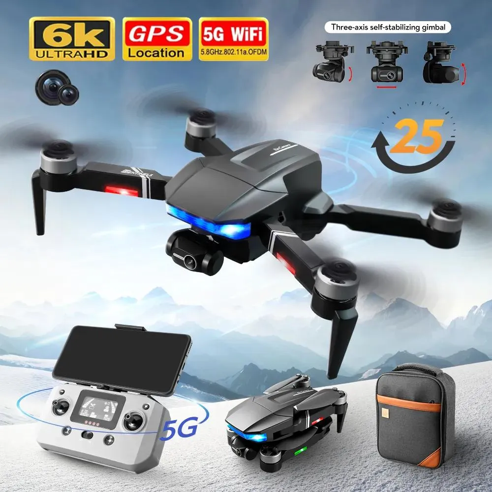 محاكاة Y5 Profesional Drone 6K HD Camera 5G GPS 3AXIS GIMBAL Simulators Antishake Helicopter ALICOPTER RC Quadcopter Toys LS7S