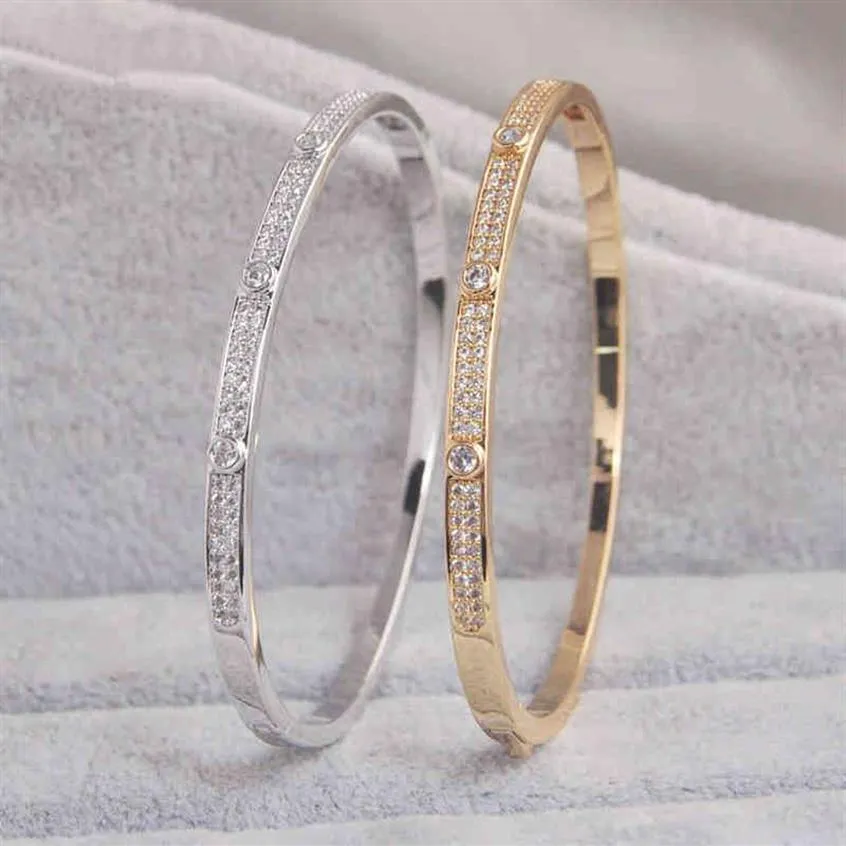 Bracelets porte-bonheur couleur or pour femmes, cadeau d'anniversaire, manchette en cuivre et zircone cubique, bijoux à la mode de dubaï, 210c