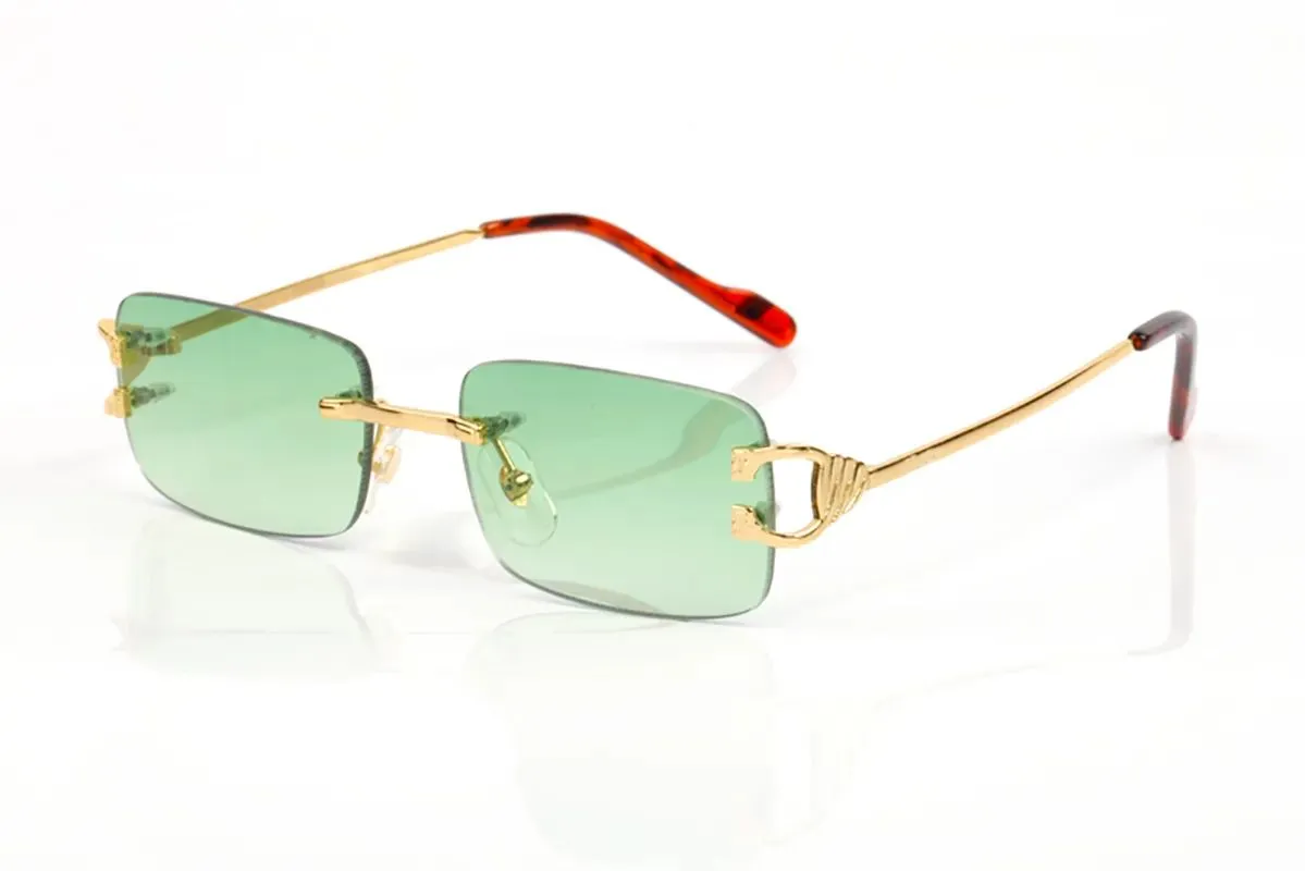 Brand Designer Sunglasses Woman Polarized Eyeglasses Eyewear Accessory Fashion Mens Summer Sun glasses Rectangle Frameless car