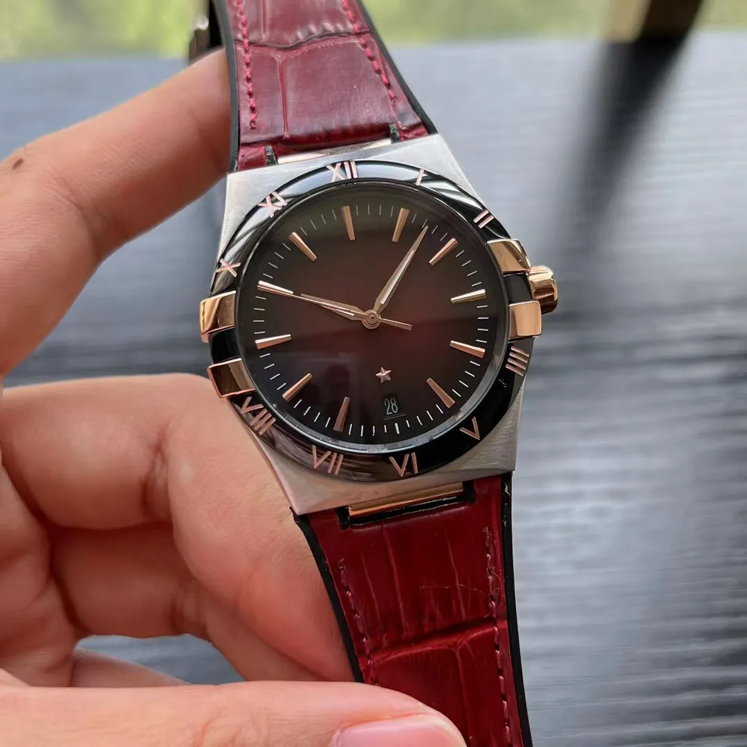Ny designer Watch Men's Watch Premium Silver Dial Watch 41 mm Automatisk mekanisk rostfritt stål Sapphire -spegel tillbaka med fodral