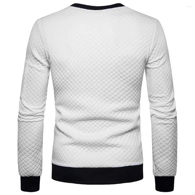 Pandes masculines Classic Casual Crew Neck Waffle Sweatshirts Sweats à manches longues Tops actifs (noir / marine / vin / gris foncé / gris clair)