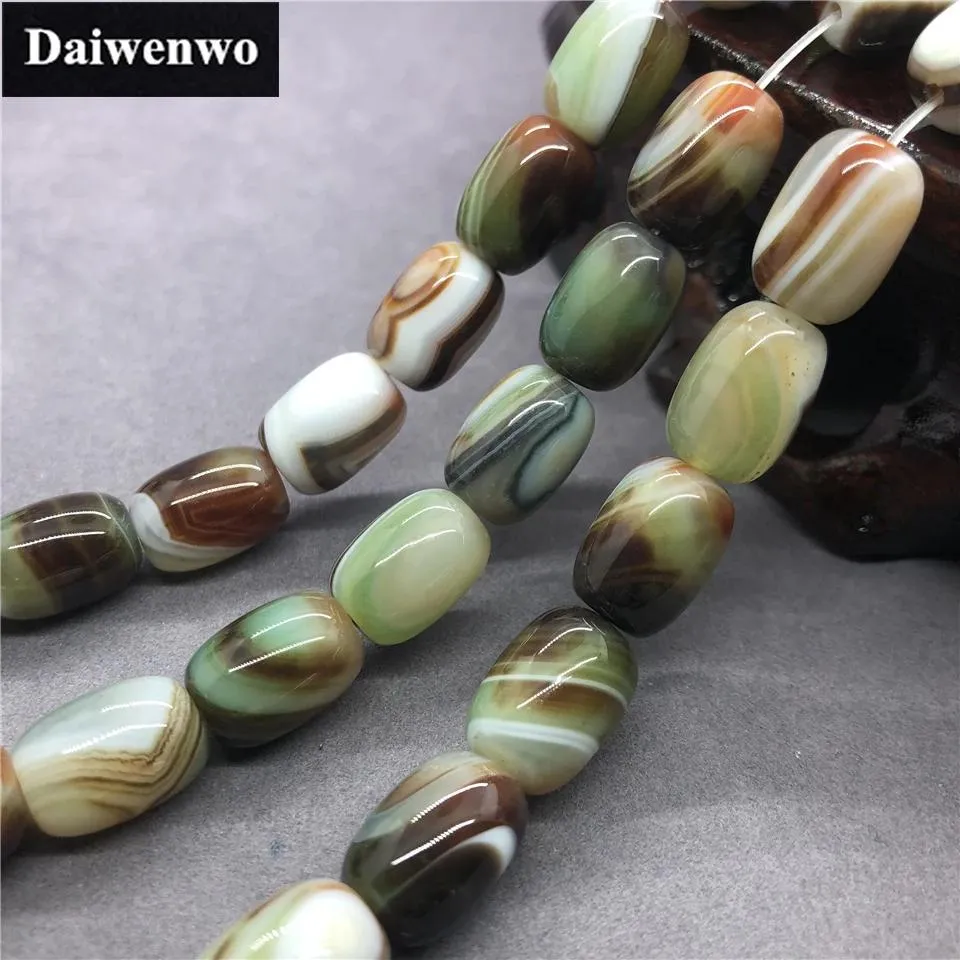 Rings New Stripe Malachite Bucket Beads Separated Natural Loose Stone Diy for Jewelry