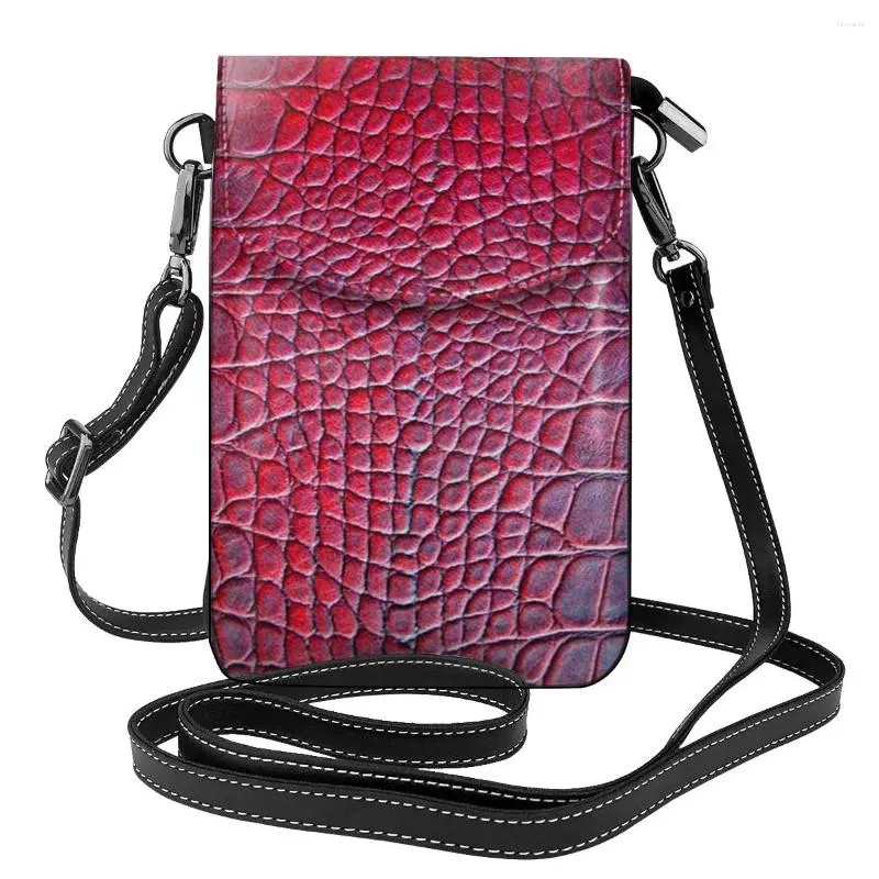 イブニングバッグレッドワニの肌のショルダーバッグ動物動物屋外革女性学生ファッション再利用可能な財布