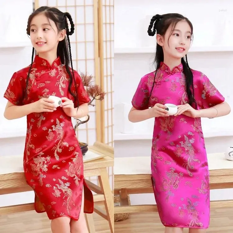 Ethnic Clothing Girls Qipao Retro Western Style Improved Princess Dress Chinese Cheongsam Children's Tang Baby