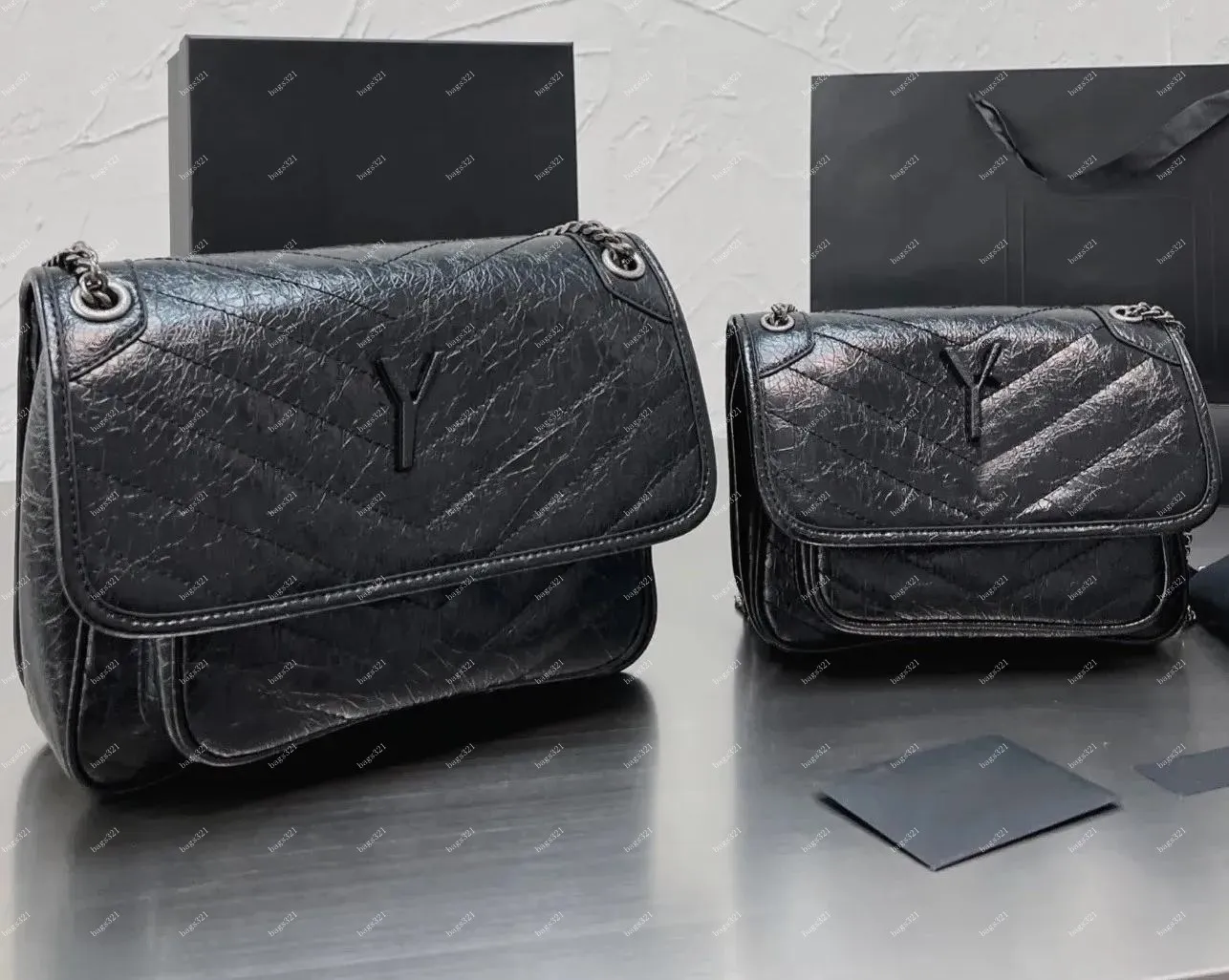 Niki Orta Zincir Çanta Omuz Çantası Orta Tasarımcı Alışveriş Çantası Çanta Kadınları Deri Çanta Tavaları Bayanlar Messenger Crossbody Tote Çanta Omuz