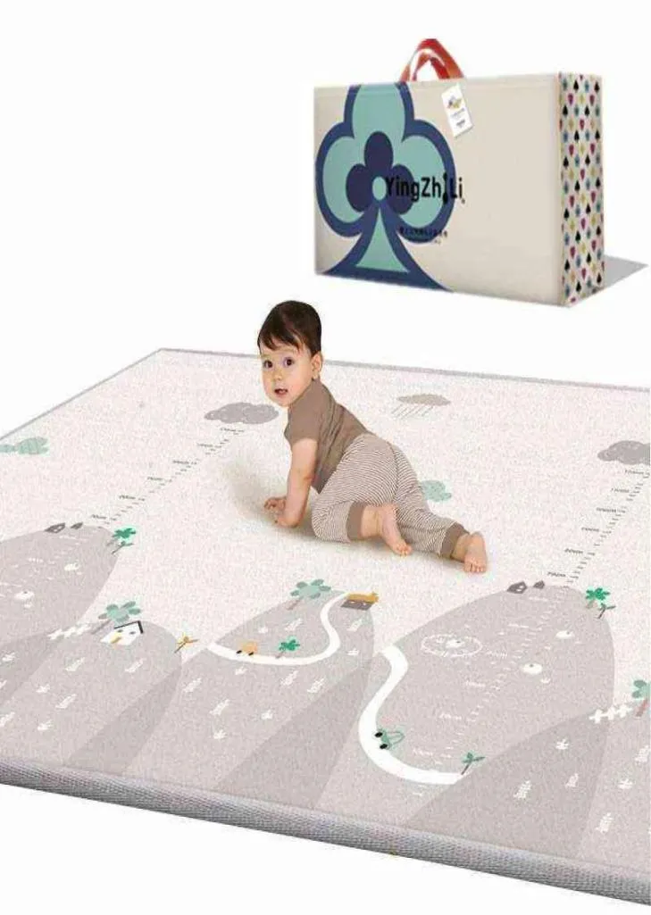 200x180x1cm Doublesided Kids Rug Foam Carpet Game Playmat Waterproof Baby Play Mat Baby Room Decor Foldable Child Crawling Mat X18696489