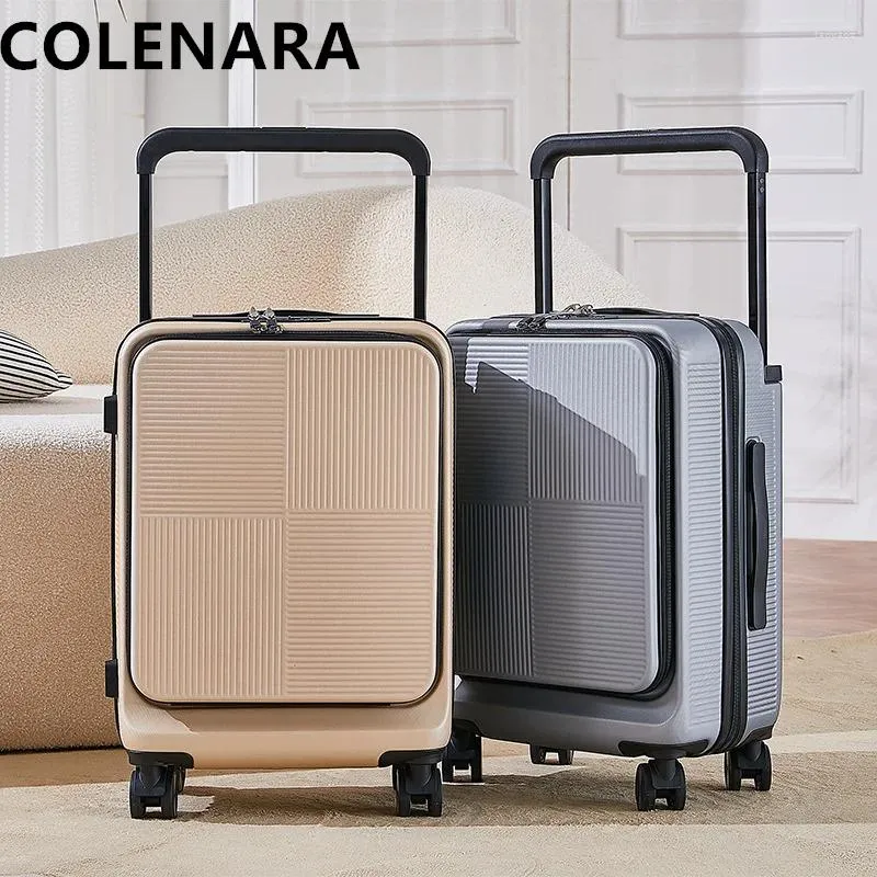 Valises Colenara 20 "24 pouces antibactérien avant ouverture bagages antivol multifonctionnel petit mot de passe boîte d'embarquement valise de sortie