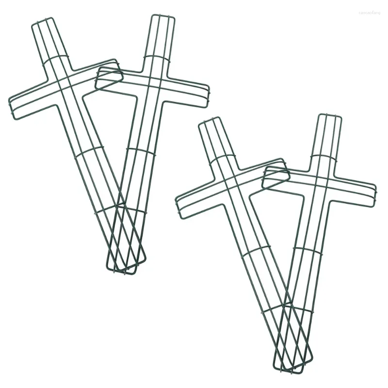 Dekorative Blumen, 4 Stück, Kreuzgirlande, Pflanzenständer, Kranzständer, Zubehör, Drahtrahmen, DIY-Eisen, Blumenherstellungswerkzeug