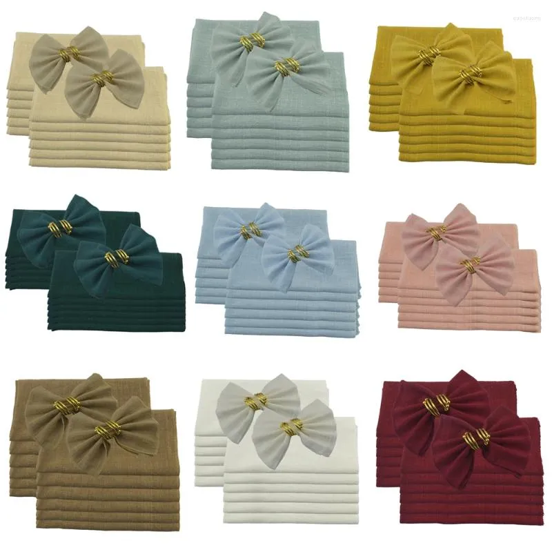 Table Napkin Cotton Napkins Set Of 12 Serving Cloth 41x41cm Dinner Tea Towel Kitchen Christmas Birthday Wedding Party Decoration