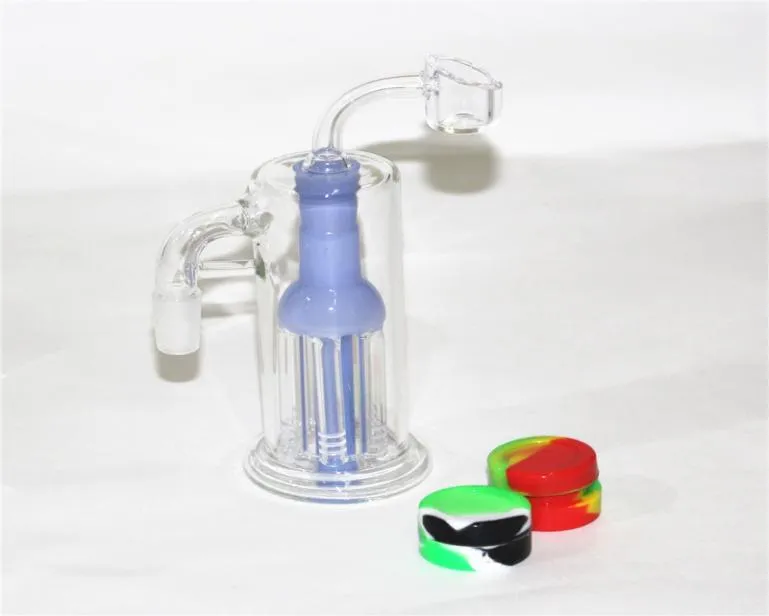 Accessoires de narguilé de cendrier en verre de 14mm avec récipient en silicone coloré de 5 ml récupérateur mâle femelle cendrier pour Bong Dab Rig Q1469038