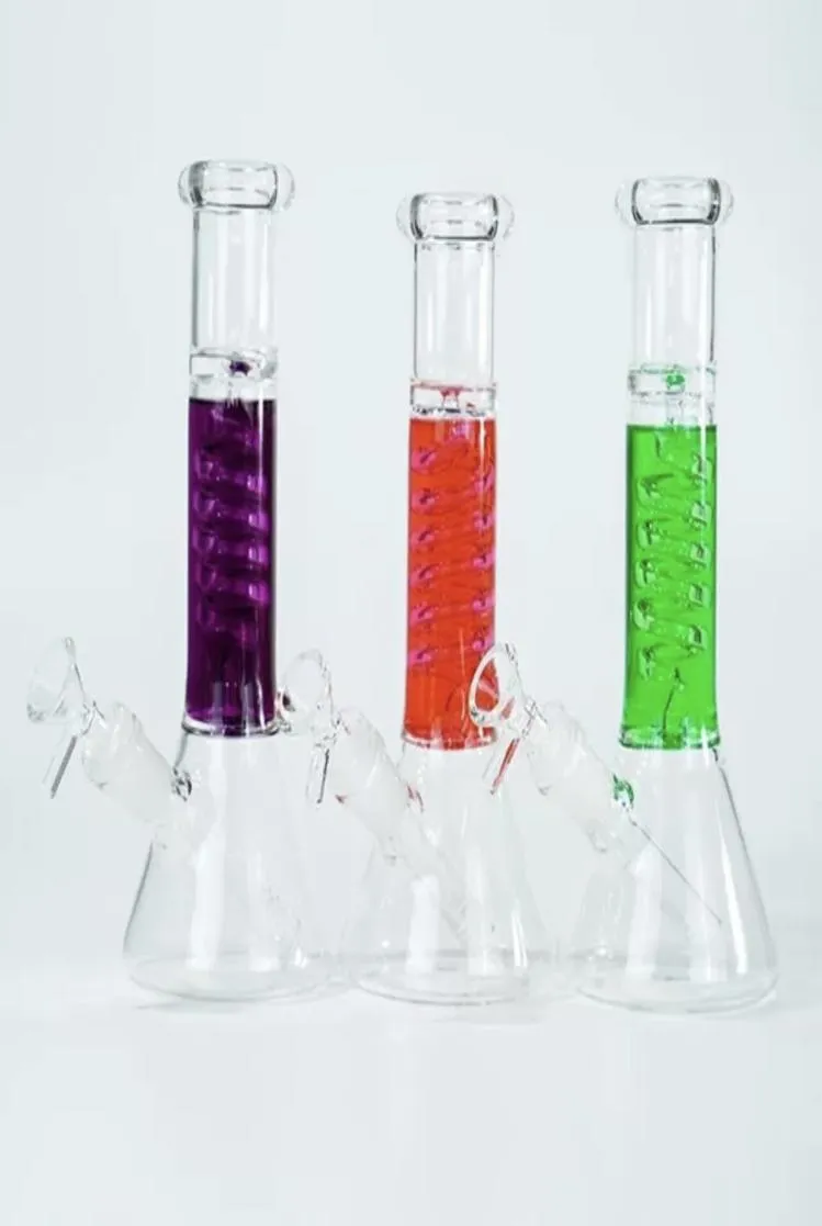 Glycerin spole bong hopah 138inches zable glas percolator bongs röker vatten rör shisha kyld lookah2869052