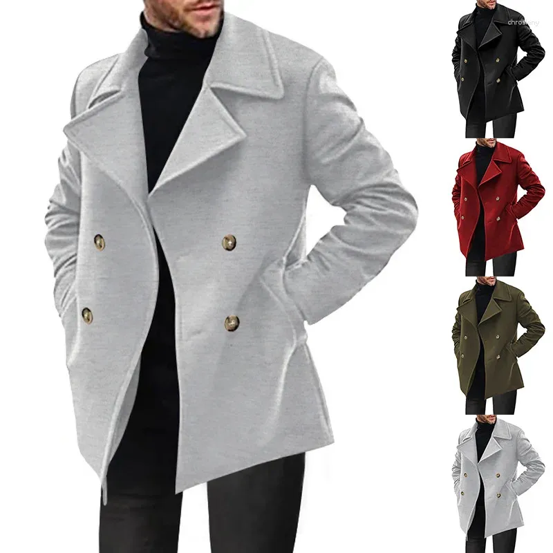 Men's Wool 2024 Pretty High Quality Man Coat Polyester Casual Daily Comfortable Cotton Zhejiang Winter Warm Beautiful Clothes