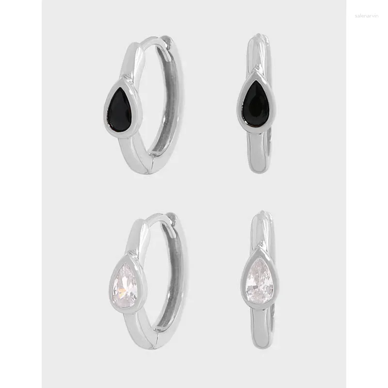 Stud Earrings INS Niche Light Luxury Design With Versatile Geometric Water Droplets Zircon Sterling Silver S925 Female Texture