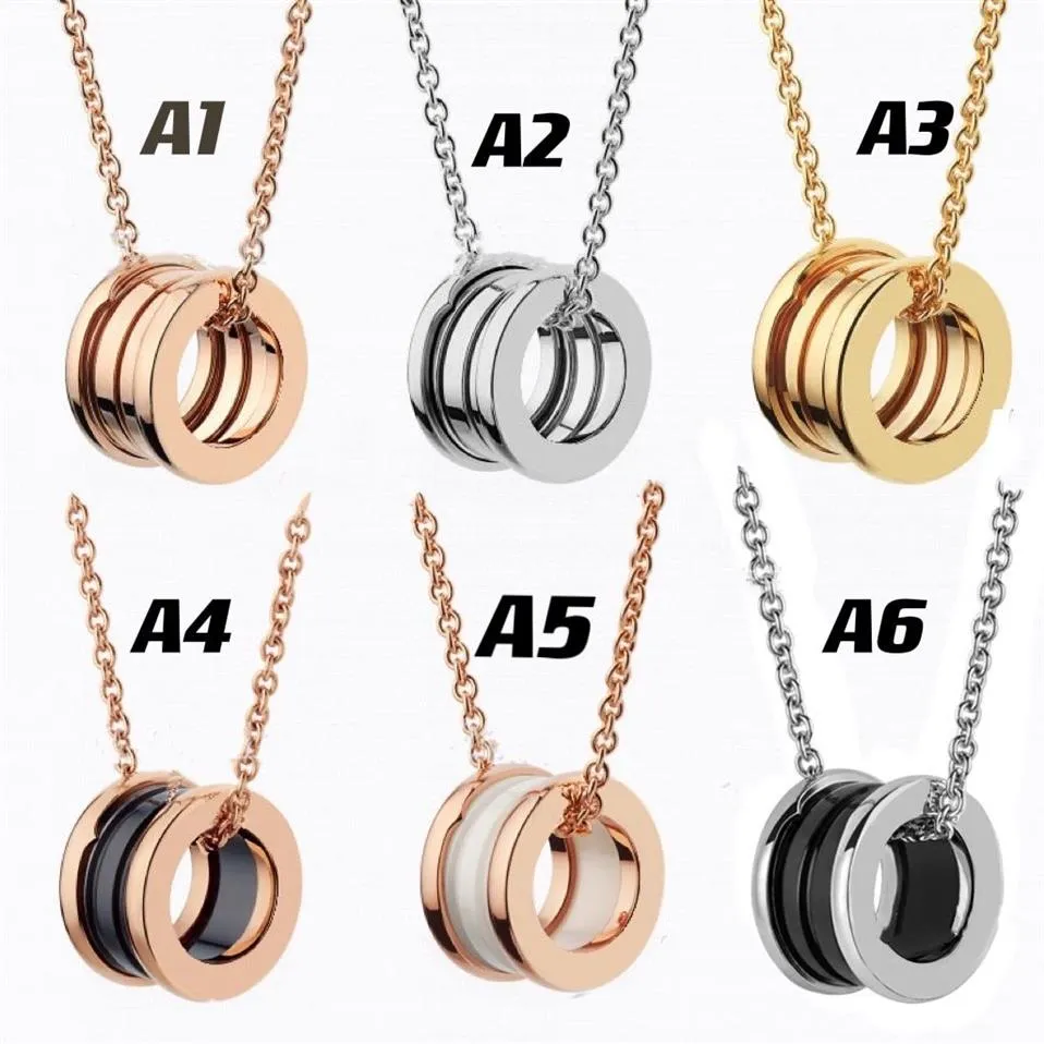 Acier inoxydable nouvelle marque collier en céramique couleur noir et blanc accessoires Zircon coeur amour collier pour femmes hommes bijoux with259D