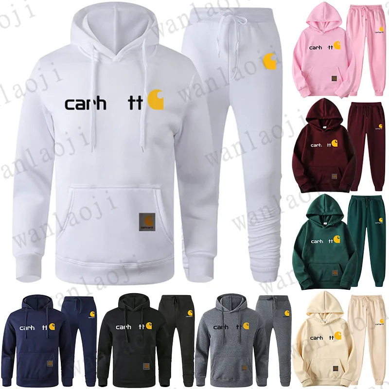 Designer Men Carhartts Tracksuit Hoodie Pantsuit Street Sweatshirt Monogram Tröja Män Tracksuit Pants Mango Print Sports Suit