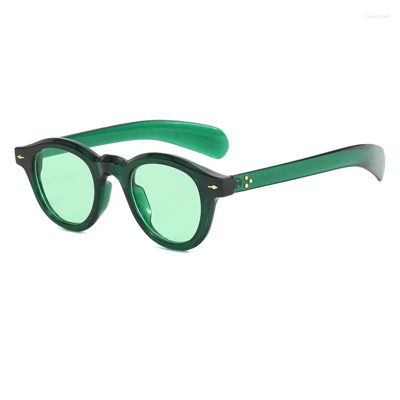 Sonnenbrille Candy Farbe Kleine Runde Frauen Retro Klar Ozean Objektiv Shades UV400 Männer Nieten Punk Sonnenbrille